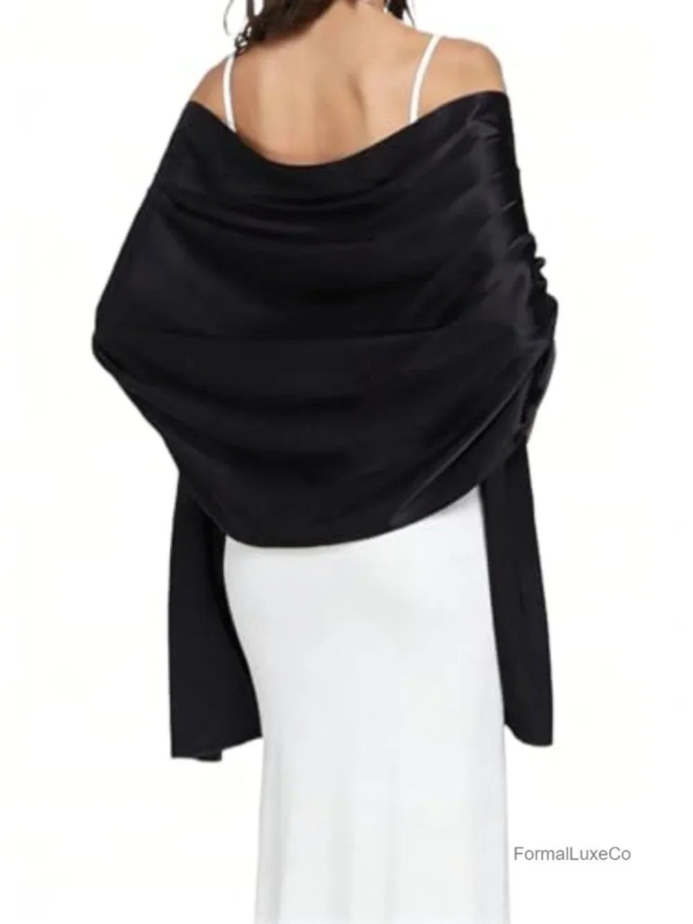 Large Satin Shawl Wrap for Evening Dresses Wedding Bridesmaid Scarf